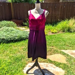 Ann Taylor sleeveless bright pink-dark purple ombré silk dress in size 10P